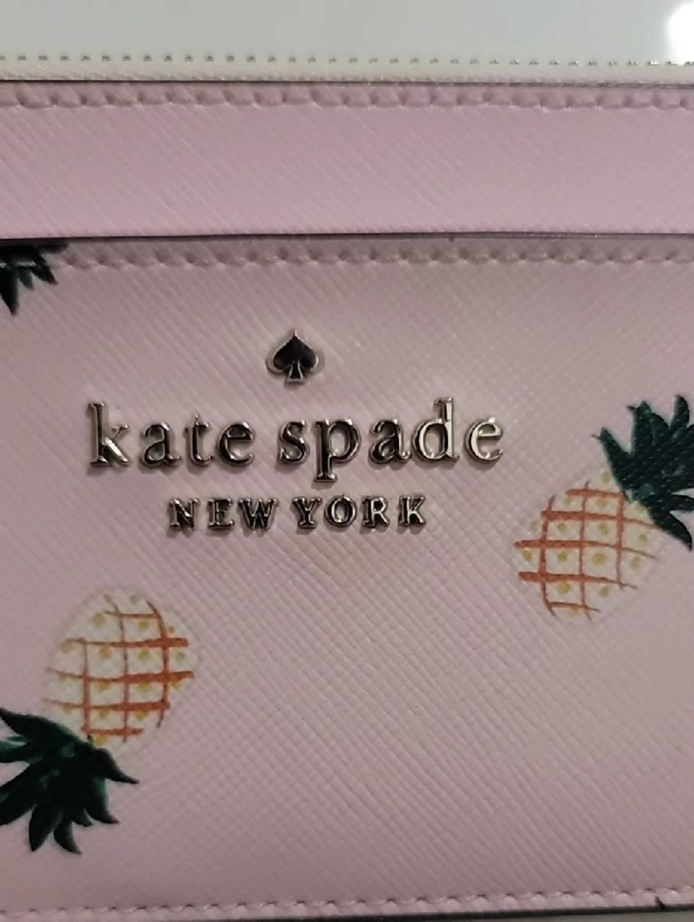 kate spade Pale Pink Pineapple Large Slim Card Holder